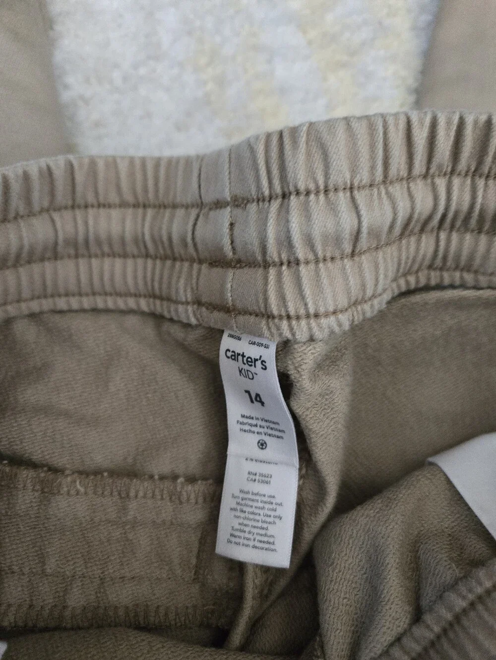 Carter's Tan Elastic Waist Joggers